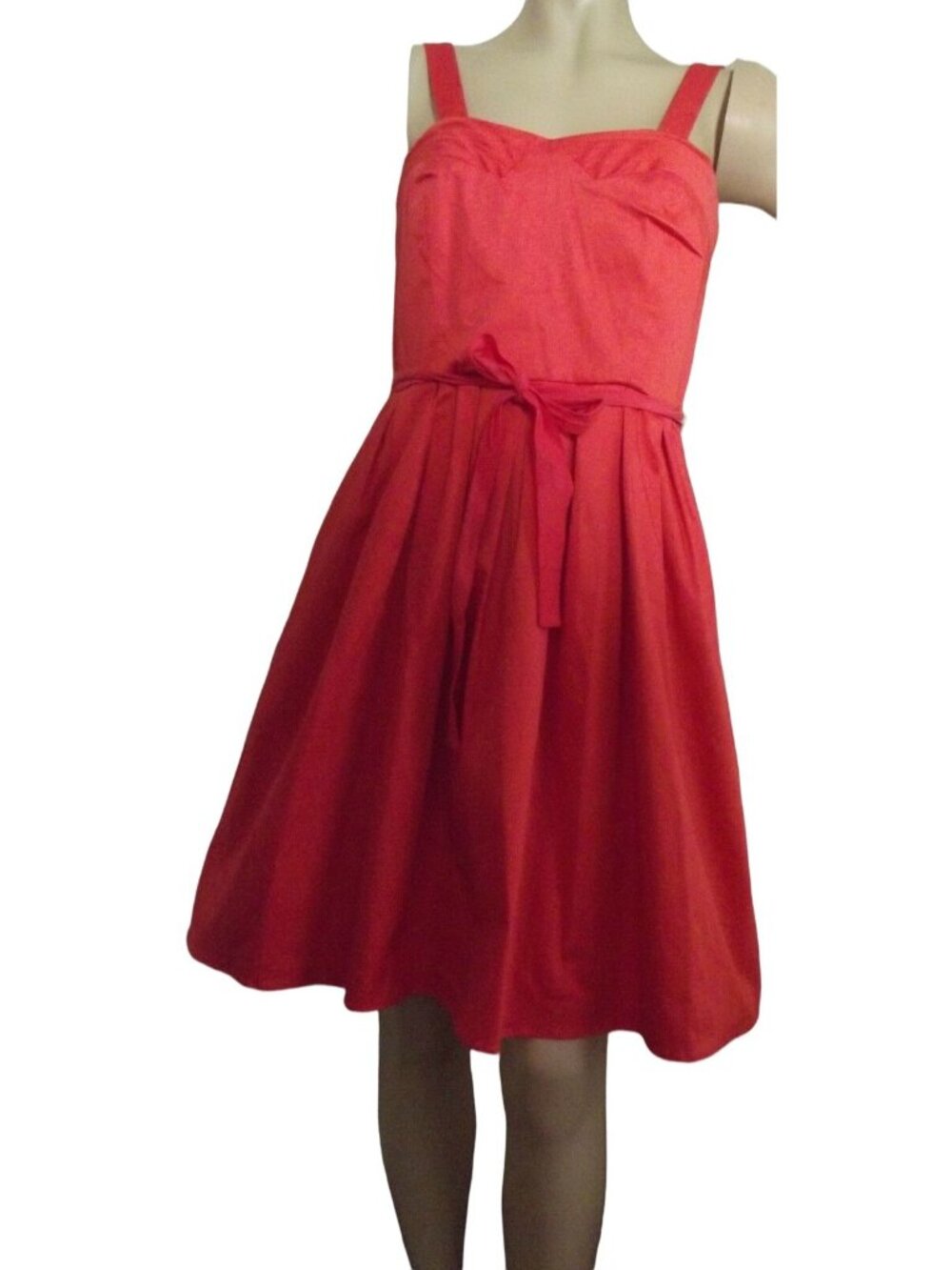 Dressbarn Dress Womens Size 8 Coral Pink Full Sheath Strapless Straps NO BELT